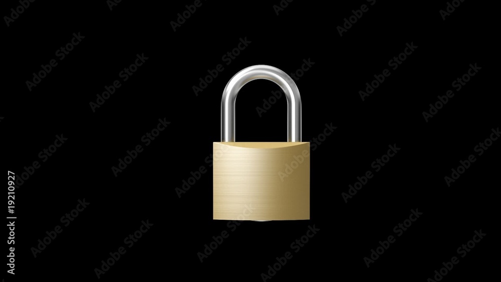 Lock 10 sec looped animation with alpha channel Lock 10 sec looped animation with alpha channel