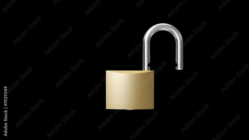 Lock opening 7 sec animation with alpha channel Lock opening 7 sec animation with alpha channel