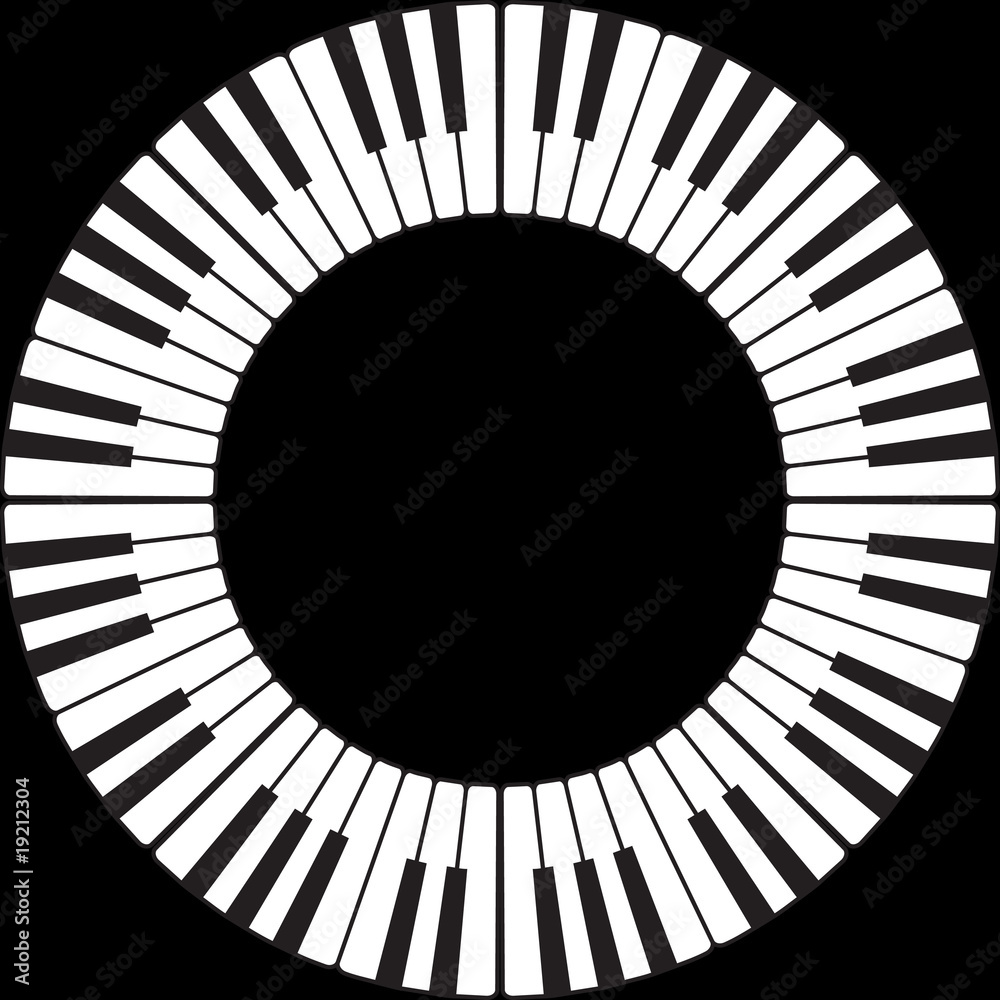 Naklejka premium Piano keys in a circle