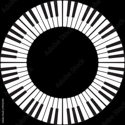 Piano keys in a circle