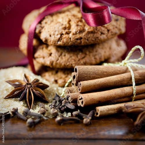 Christmas spices and cookies
