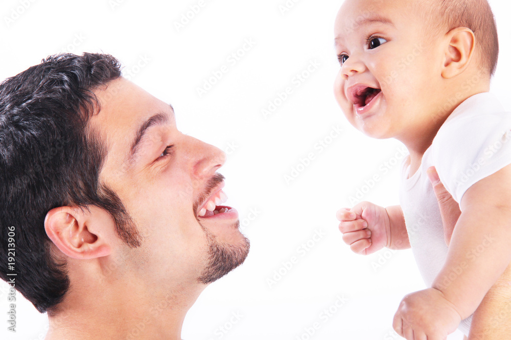 Dad and Baby Son Having a Fun Time Dad and Baby Son Having a Fun Time