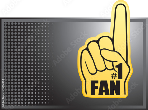 fan hand black halftone advertisement