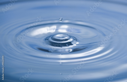 Blue water drop and splash