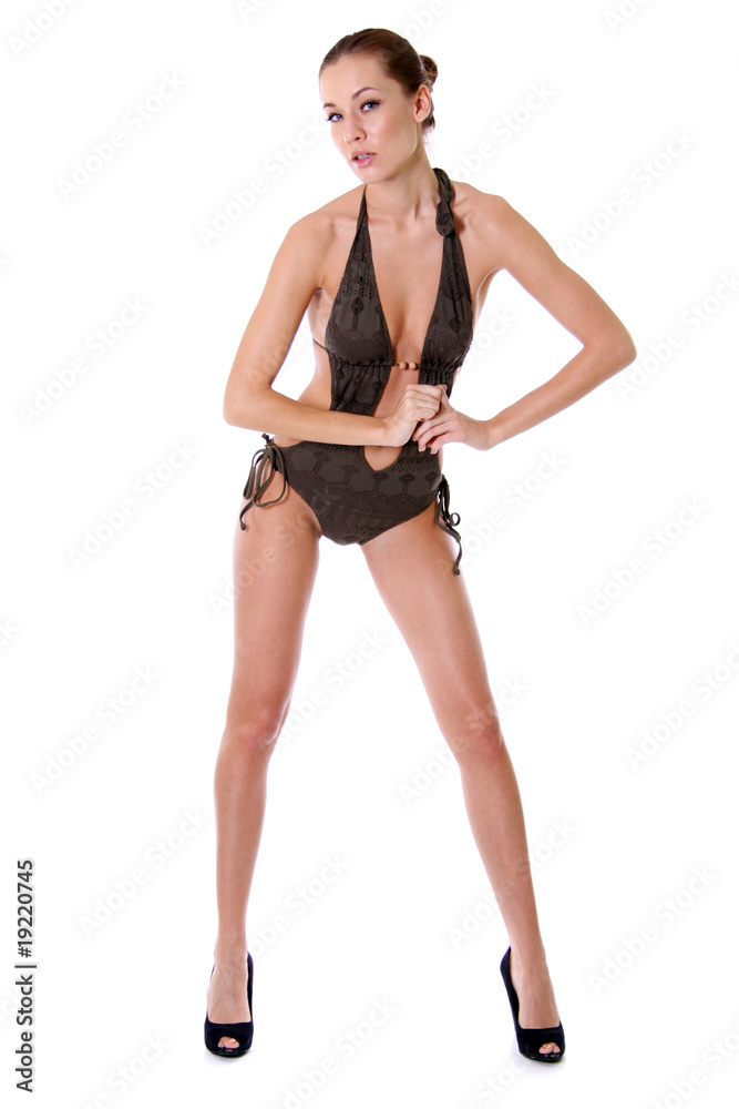 young woman in bikini, isolated on white background young woman in bikini, isolated on white background