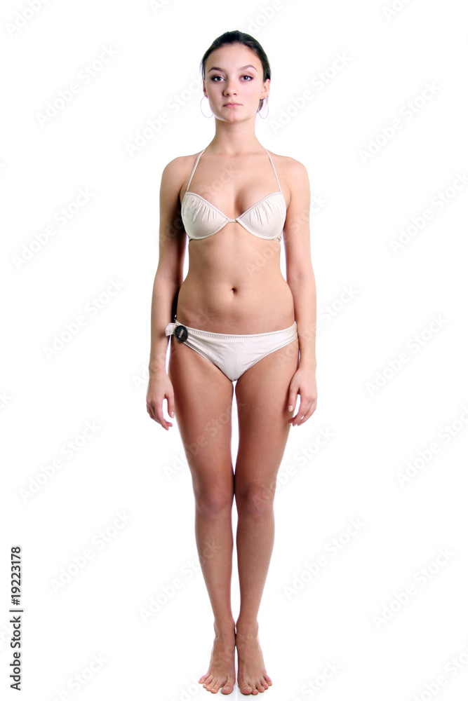 young woman in bikini, isolated on white background young woman in bikini, isolated on white background