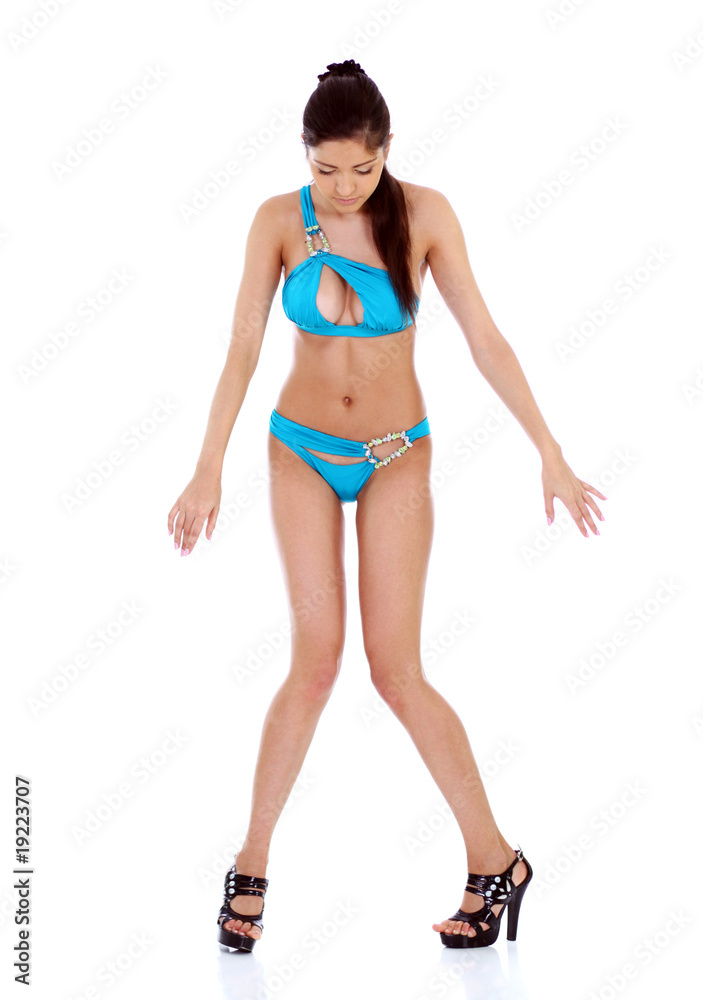 young woman in bikini, isolated on white background young woman in bikini, isolated on white background