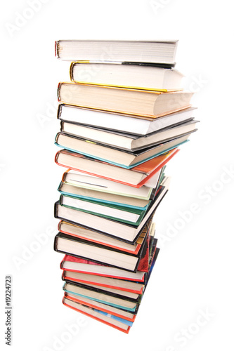 big pile of books isolated