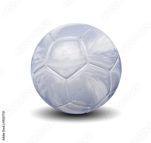 High resolution 3D glass soccer ball isolated on white