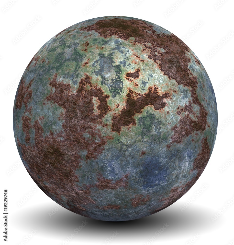 High resolution 3d rusted metal sphere isolated on white High resolution 3d rusted metal sphere isolated on white