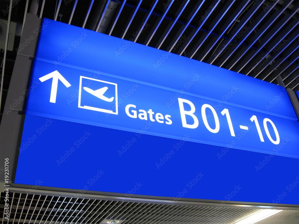 Airport gate sign, flight boarding, airline,europe Airport gate sign, flight boarding, airline,europe