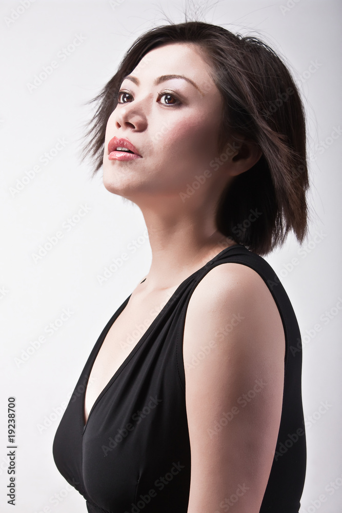Fototapeta premium attractive woman looking up