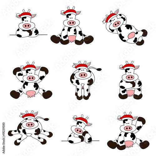 Cute Christmas Cow Set