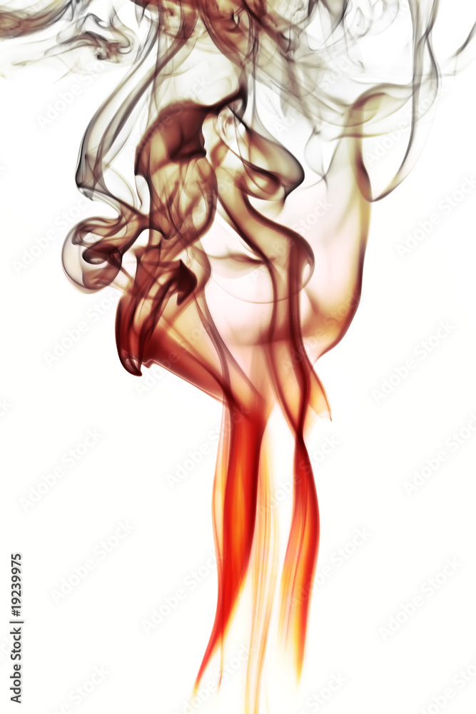 Fototapeta premium Smoke isolated on a white background.