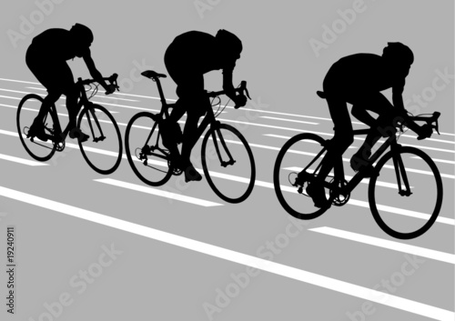 Three cyclists