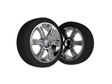Two isolated 3d chromed wheels