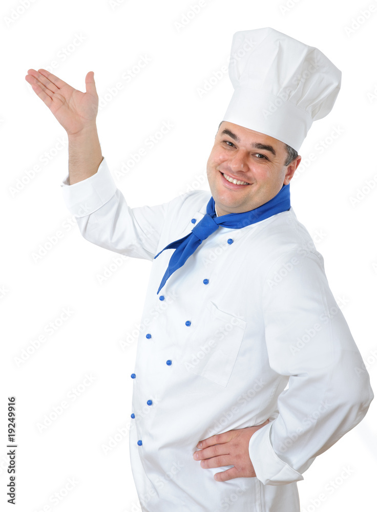 portrait of a handsome cook isolated over white portrait of a handsome cook isolated over white