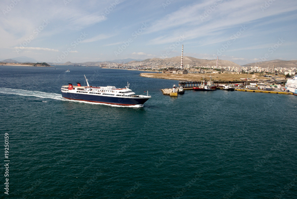 Ship in the port of Piraeus