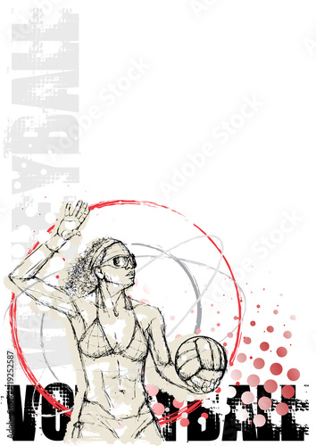 volleyball circle poster background