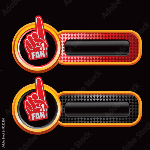 fan hand red and black checkered tabs