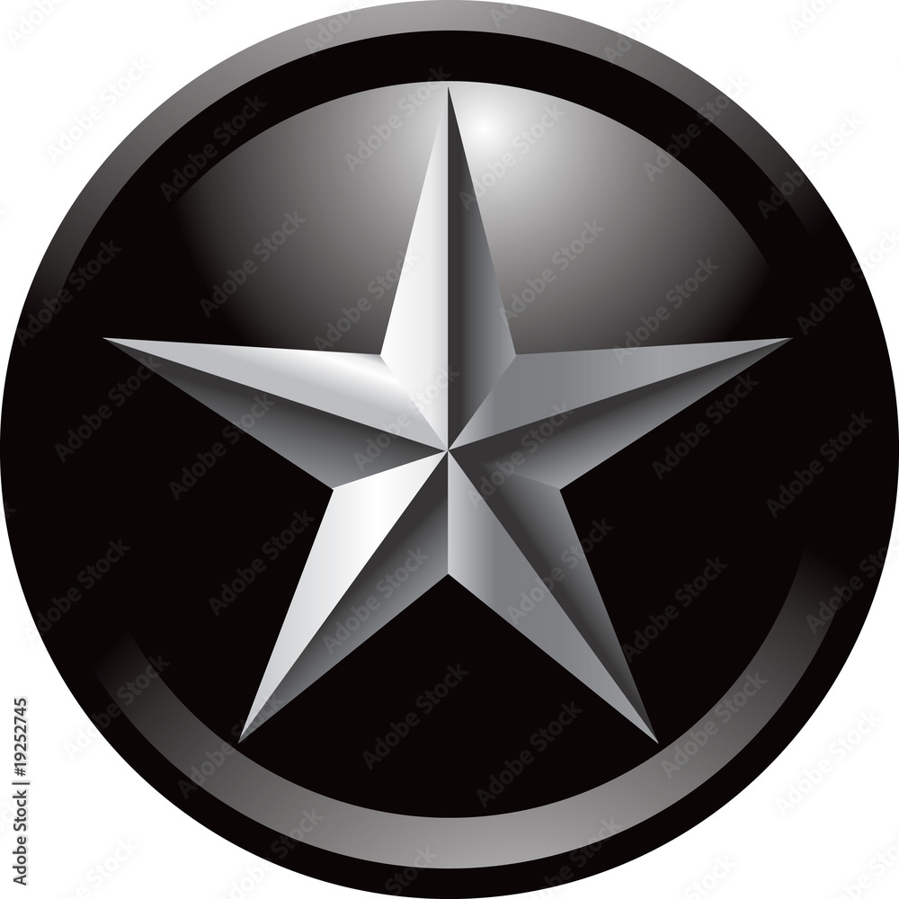 Silver star in round frame Silver star in round frame