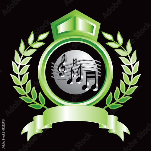 retro musical notes green royal display