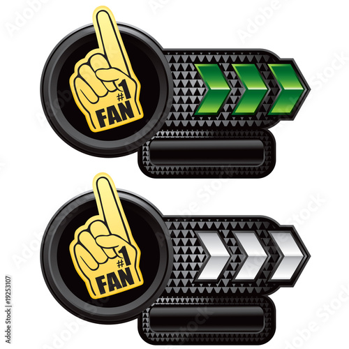 fan hand green and white arrow nameplate banners