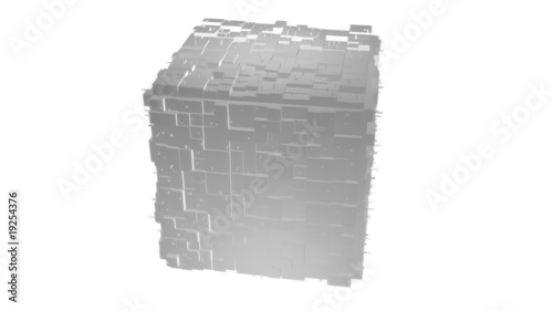 Abstract cubes. Seamless looping. Alpha matte included.