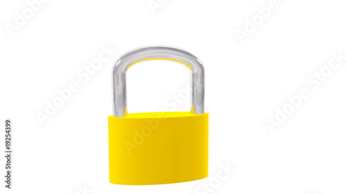 Padlock closing. Alpha matte.