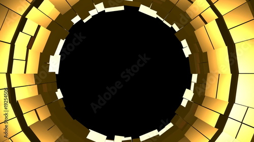 Abstract aperture cubes closing. Alpha matte. Looping.