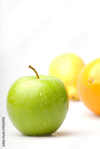 Wet green apple