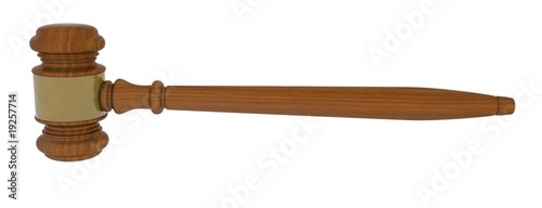 Wood gavel on white background