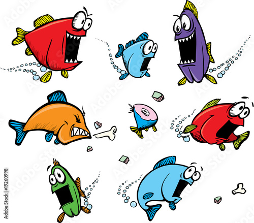 School of voracious fish