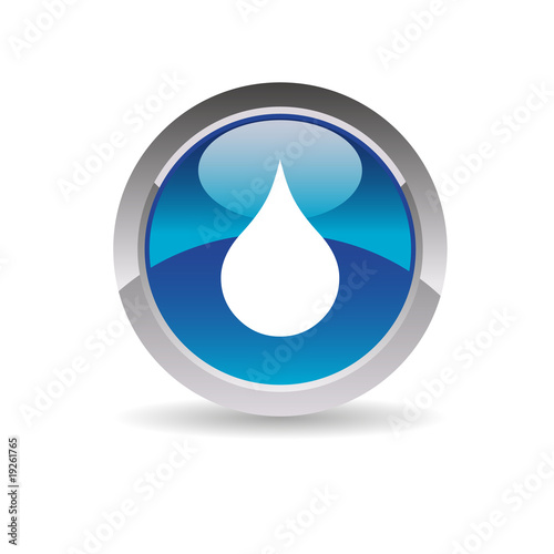 Picto goutte d'eau - Icone glossy brillant