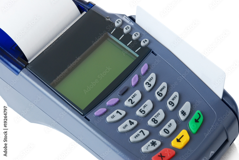 The terminal with a pure credit card The terminal with a pure credit card