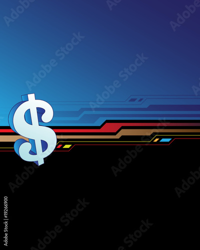 Dollar sign on the abstract background