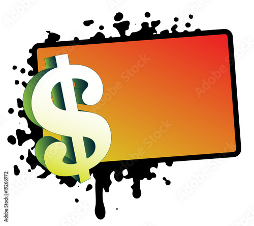 Dollar sign on the abstract background