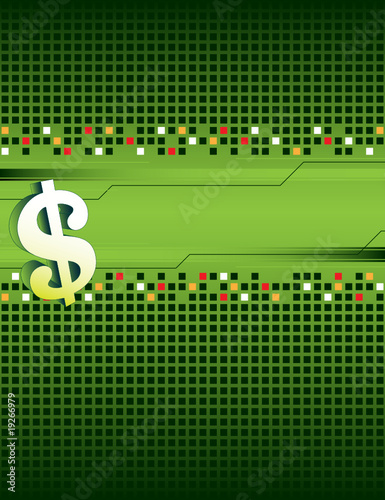 Dollar sign on the abstract background