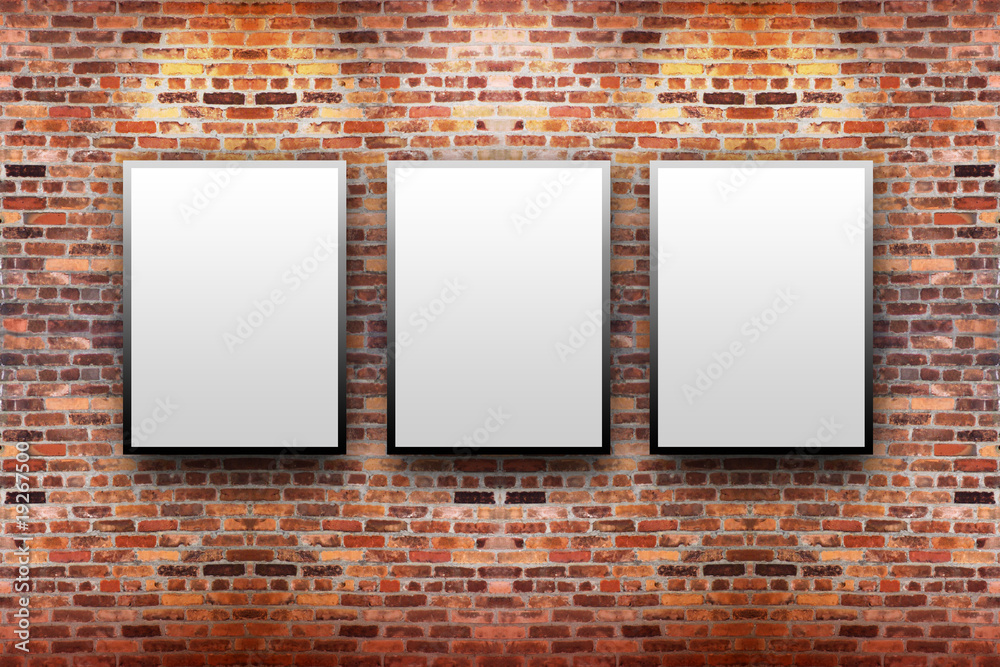 Brick Display Art Gallery with Frames Brick Display Art Gallery with Frames