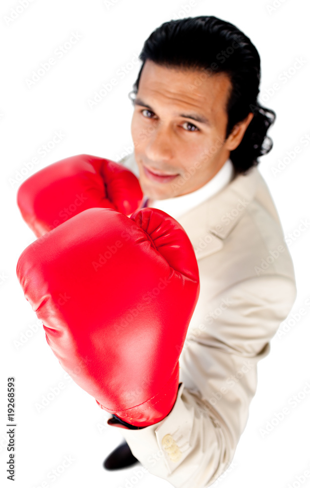 Charismatic businessman beating the competition Charismatic businessman beating the competition