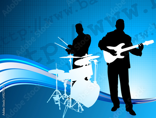 Musical Band on Internet Background