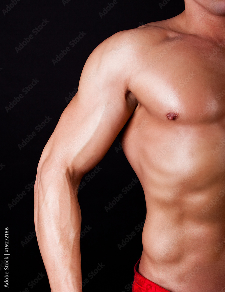 Part of muscular male torso Part of muscular male torso