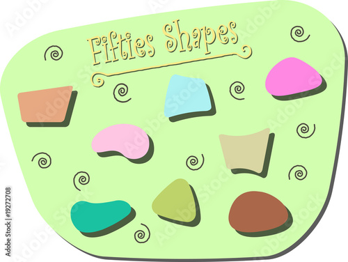 vector illustration with shapes from the 1950s