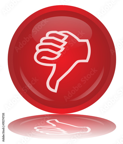 THUMBS DOWN Button (No Negative Against Bad Symbol Red Vector)