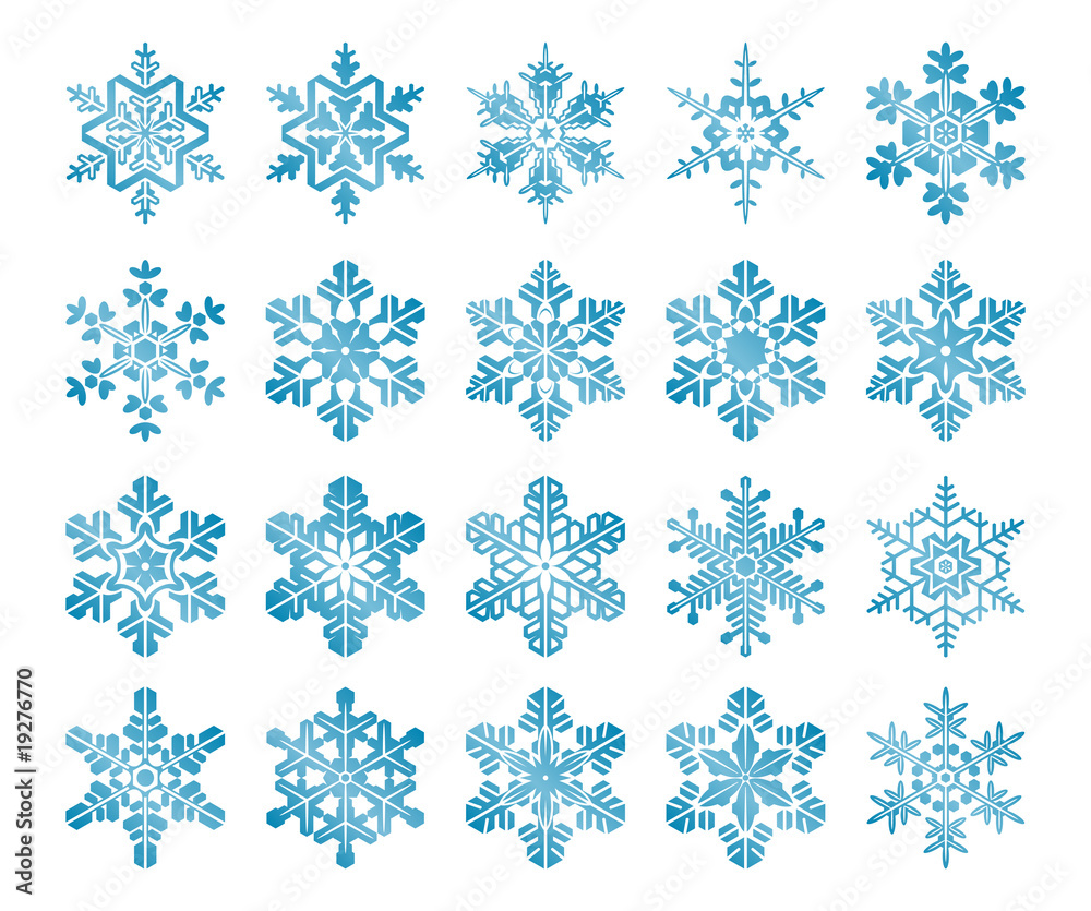 Image set of 20 stylized snowflakes Image set of 20 stylized snowflakes