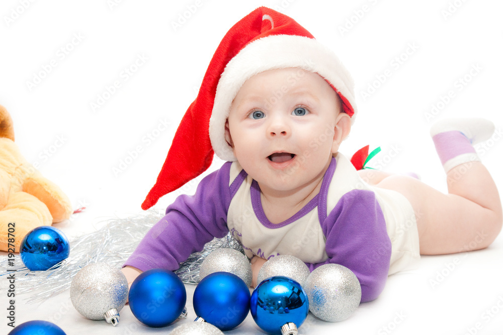 little boy in red santa hat little boy in red santa hat