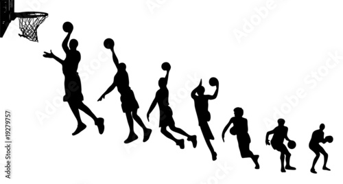 Basketball sequence silhouettes