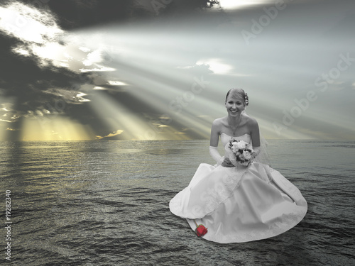 bride on water collage