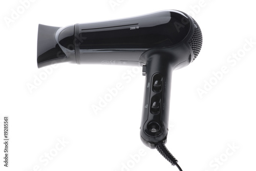 Hair dryer on white close up