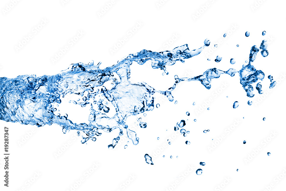 water splash with bubbles isolated on white water splash with bubbles isolated on white